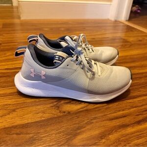 Under Armour Light Gray and Pink Athletic Shoes